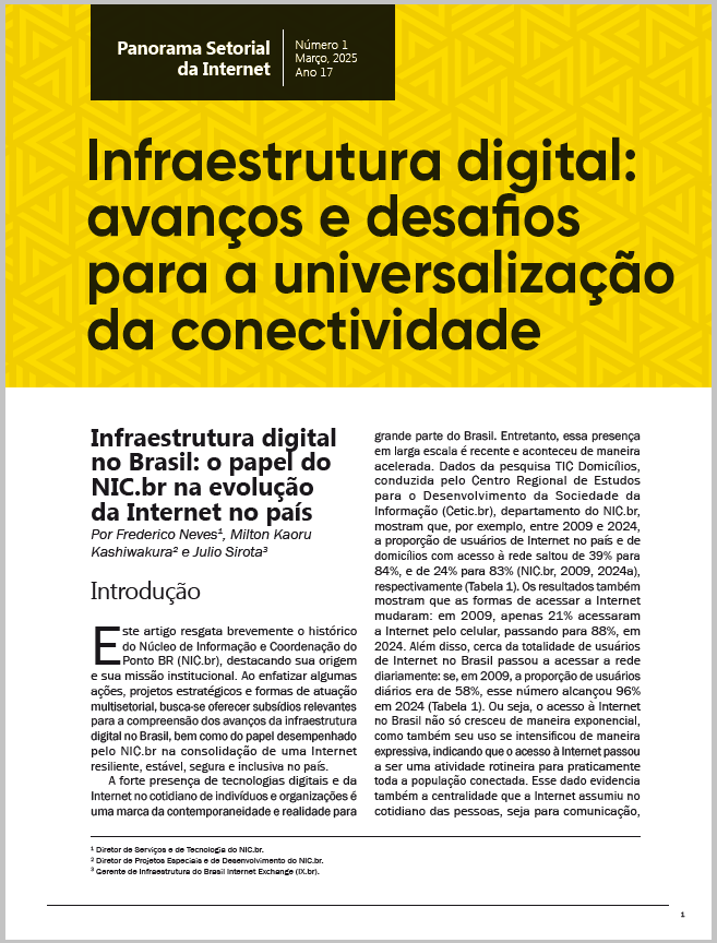 Ano XVII - N. 1 - Infraestrutura digital: avanços e desafios para a universalização da conectividade