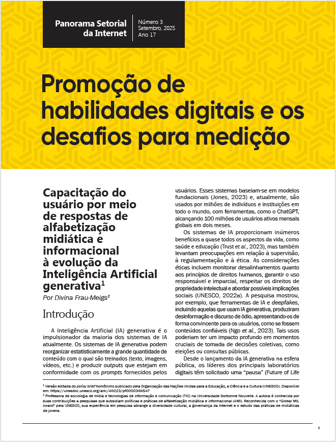 Ano XVII - N. 3 - Promoção de habilidades digitais e os desafios para medição